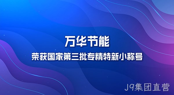 J9集团直营荣获国家第三批专精特新小巨人称号